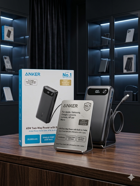 Anker A1383 (20K, 87W, Built-In USB-C Cable) –  Power Bank